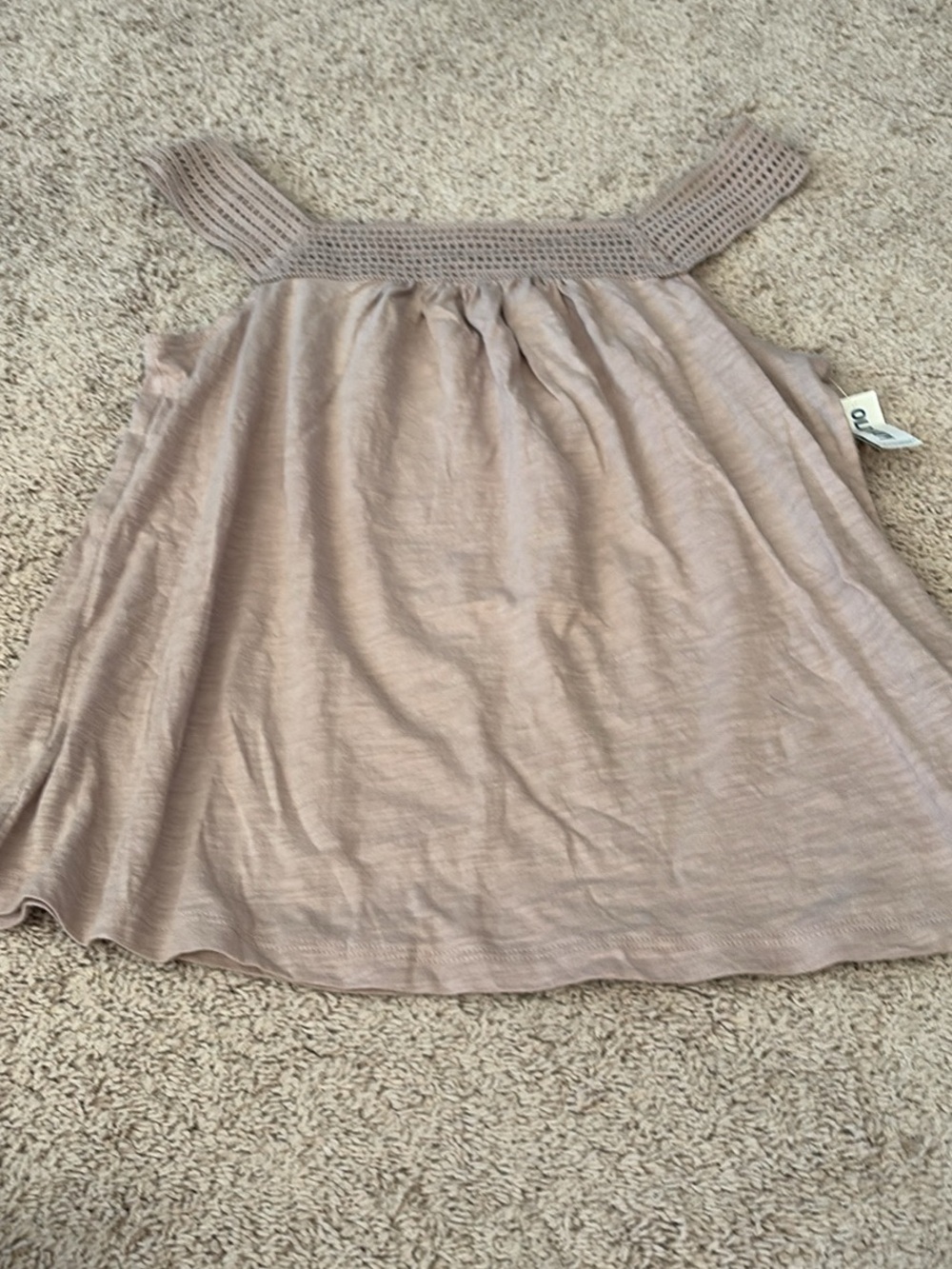Old Navy Crochet Yoke Sleeveless Camisole in Taupe